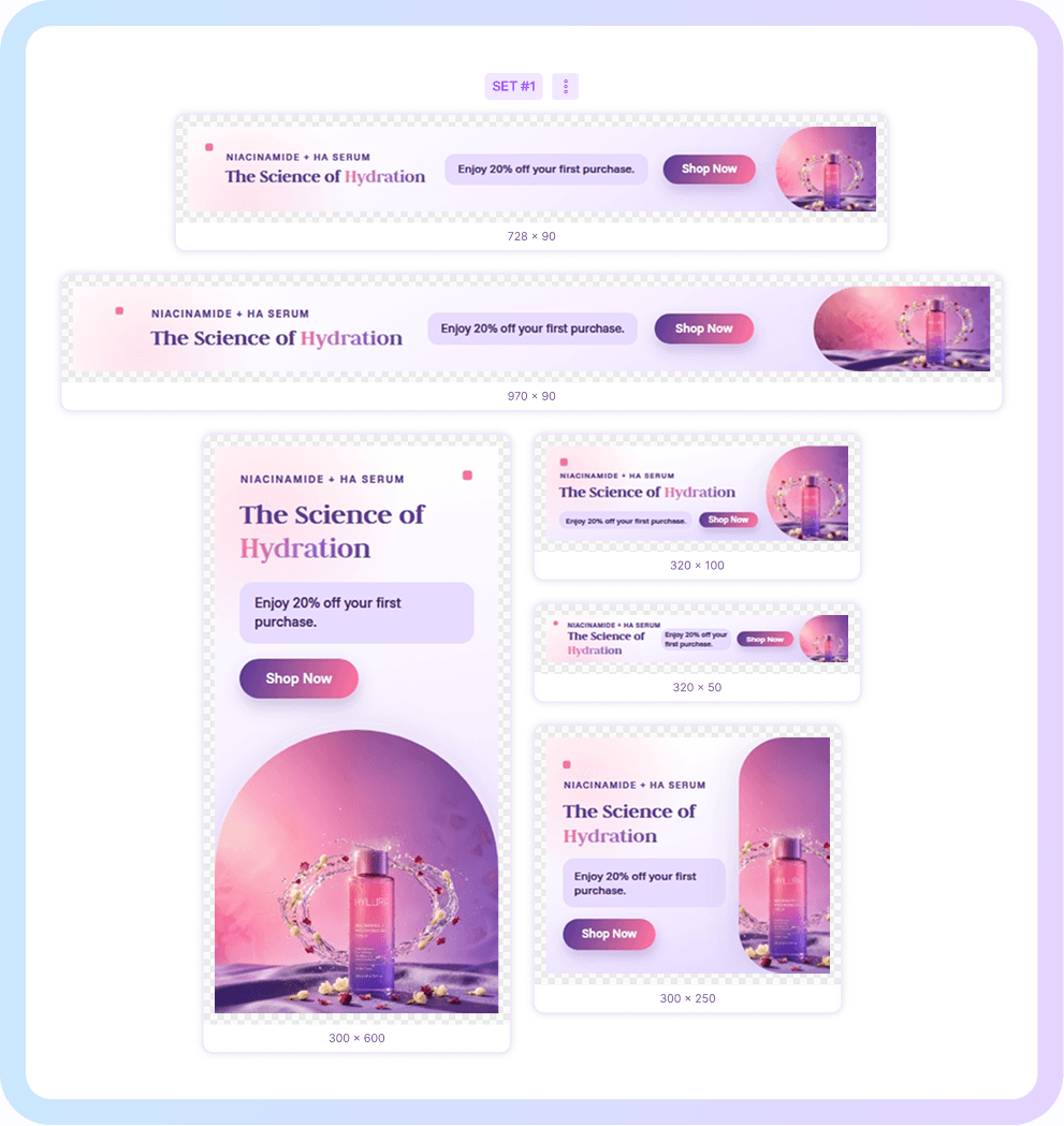 Multi-format ad set in one click
