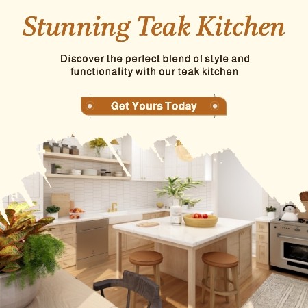 Teak kitchen furnishing banners
