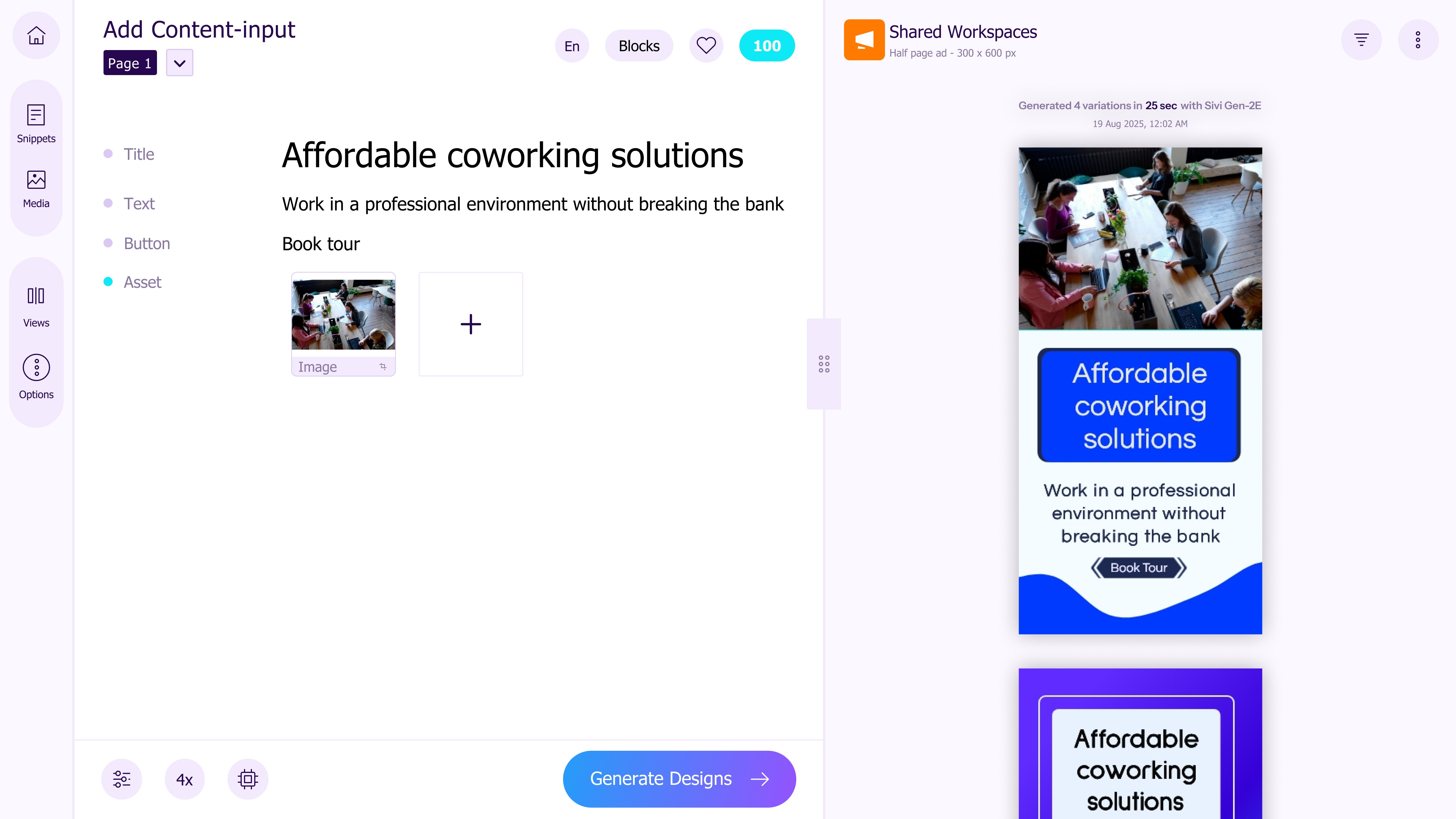 Sivi: Generate real estate design with your own content