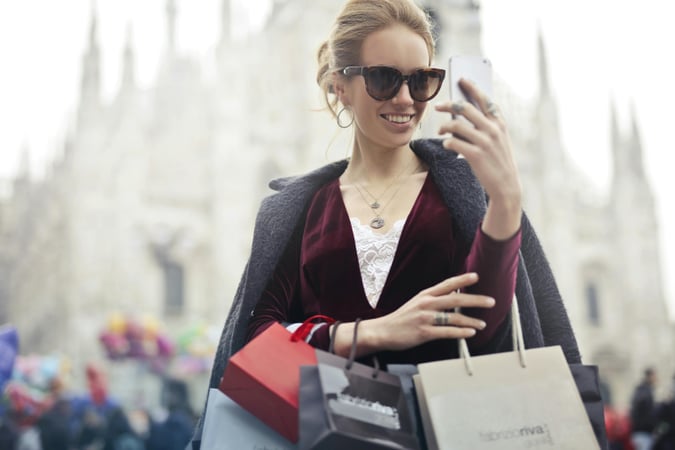 Woman holding shopping bags