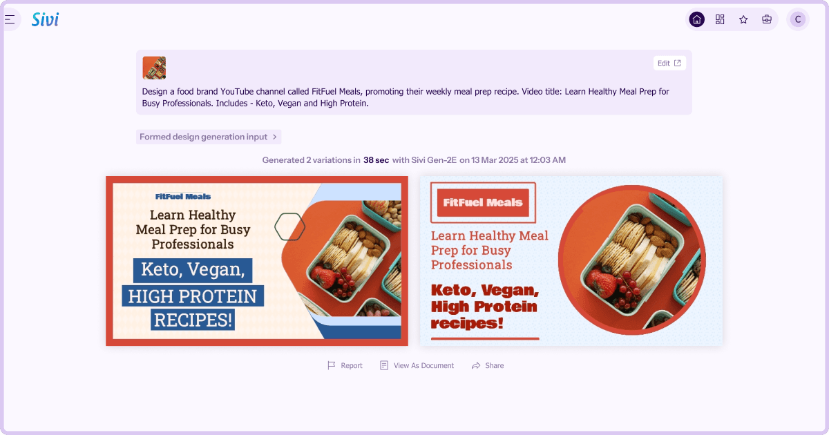 Generate food banner