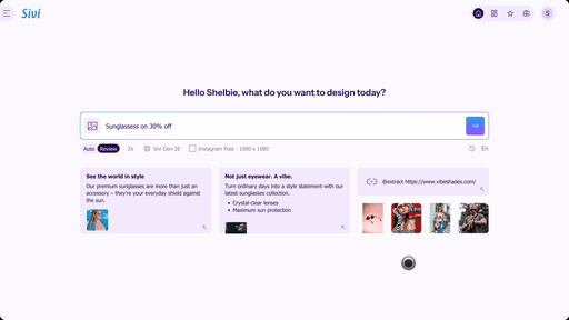 Instagram posts with AI designer