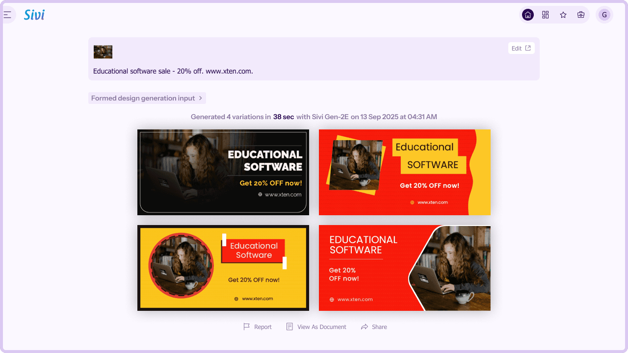 Generate sale banner