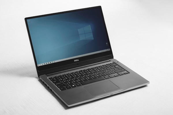 Laptop on table