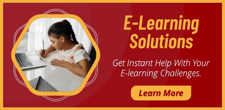 E-learning website header