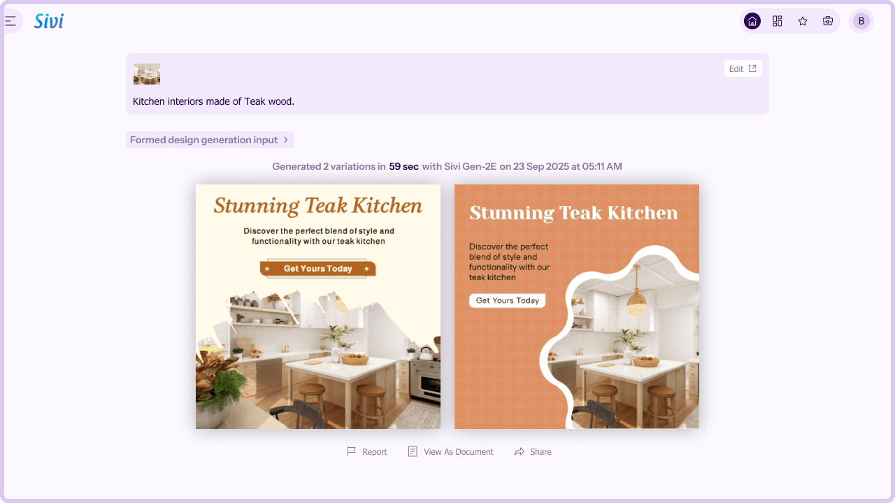 Generate furniture banner