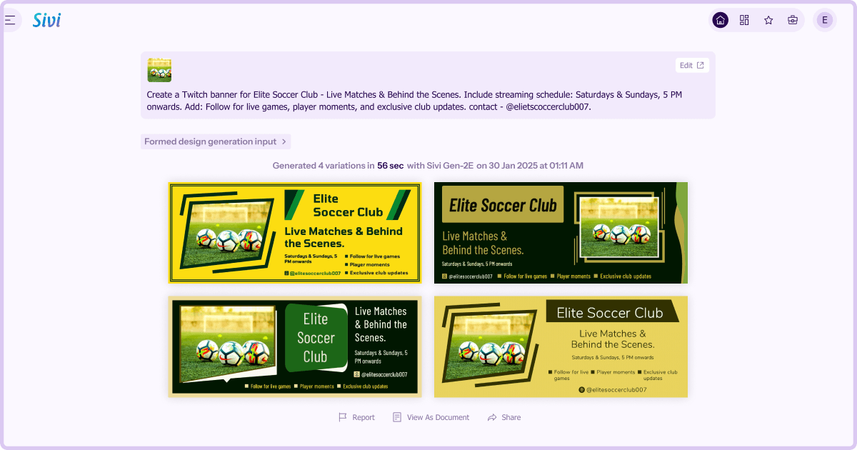 Generate football banner