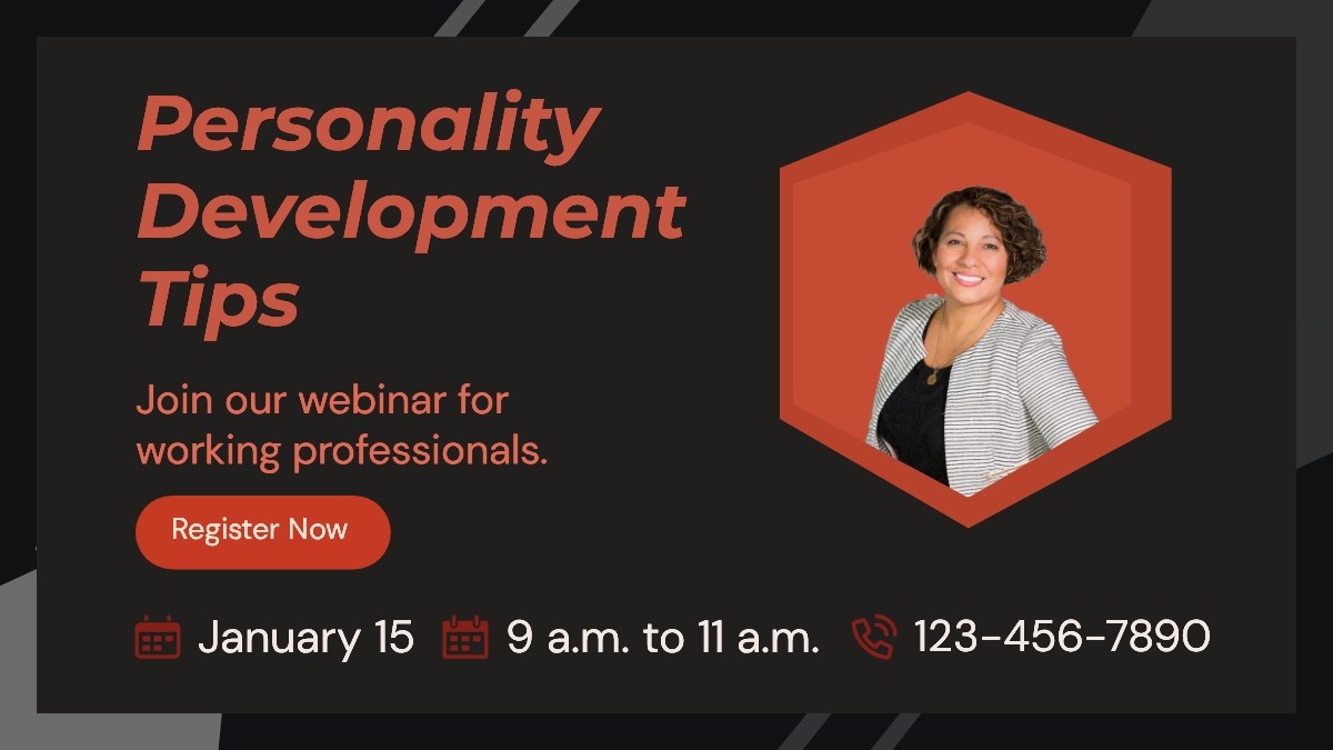 Personality development webinar Twitter banner ad