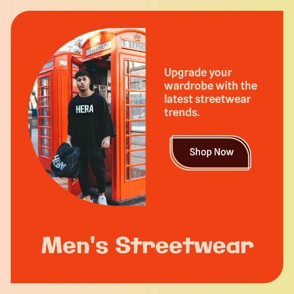 Men streetwear banner