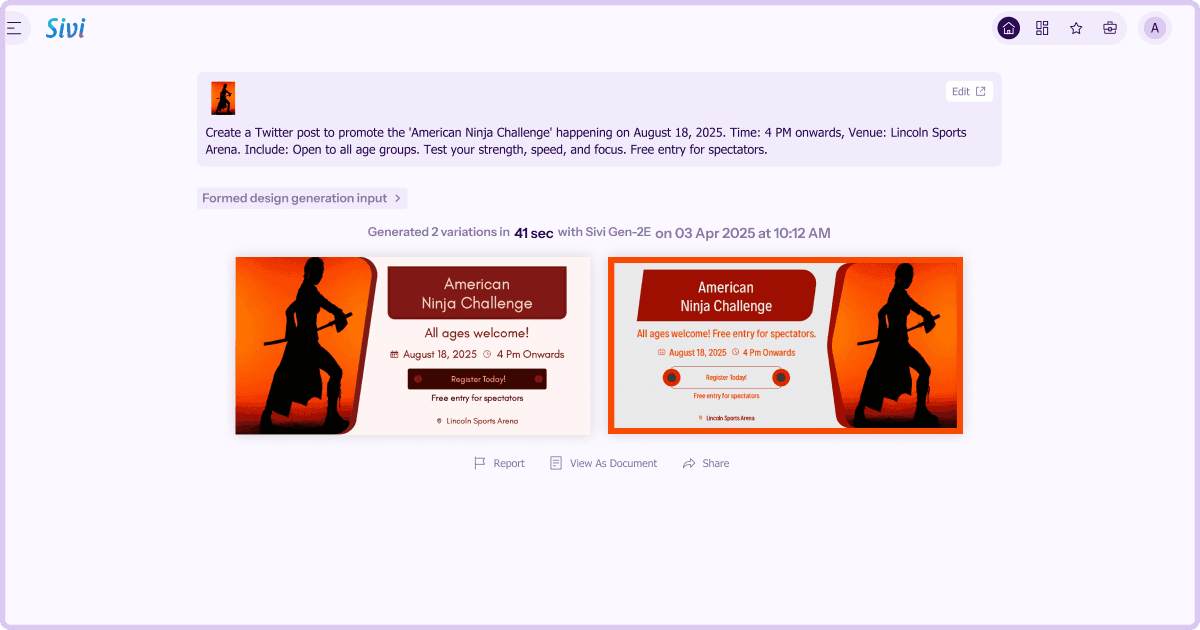 Generate sports banner