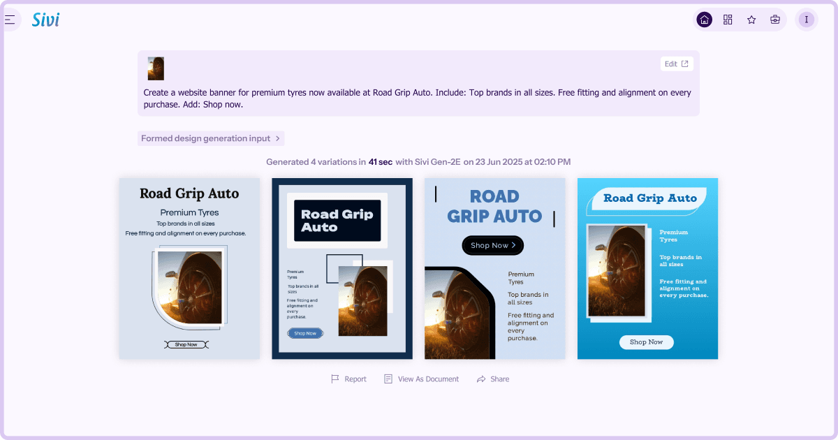 Generate car banner