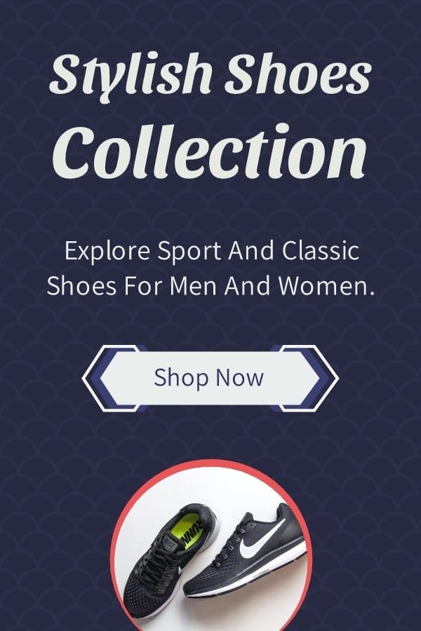 Shoe collection banner for Pinterest