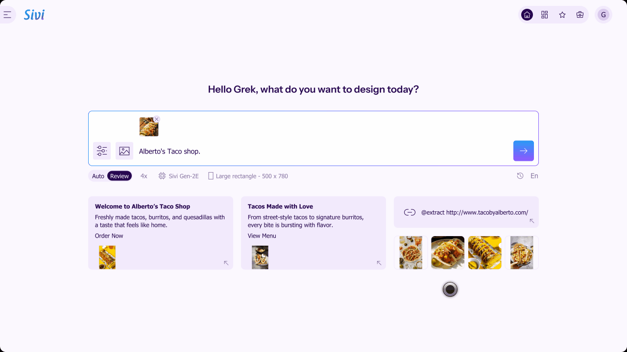How to generate designs for small businesses using AI?