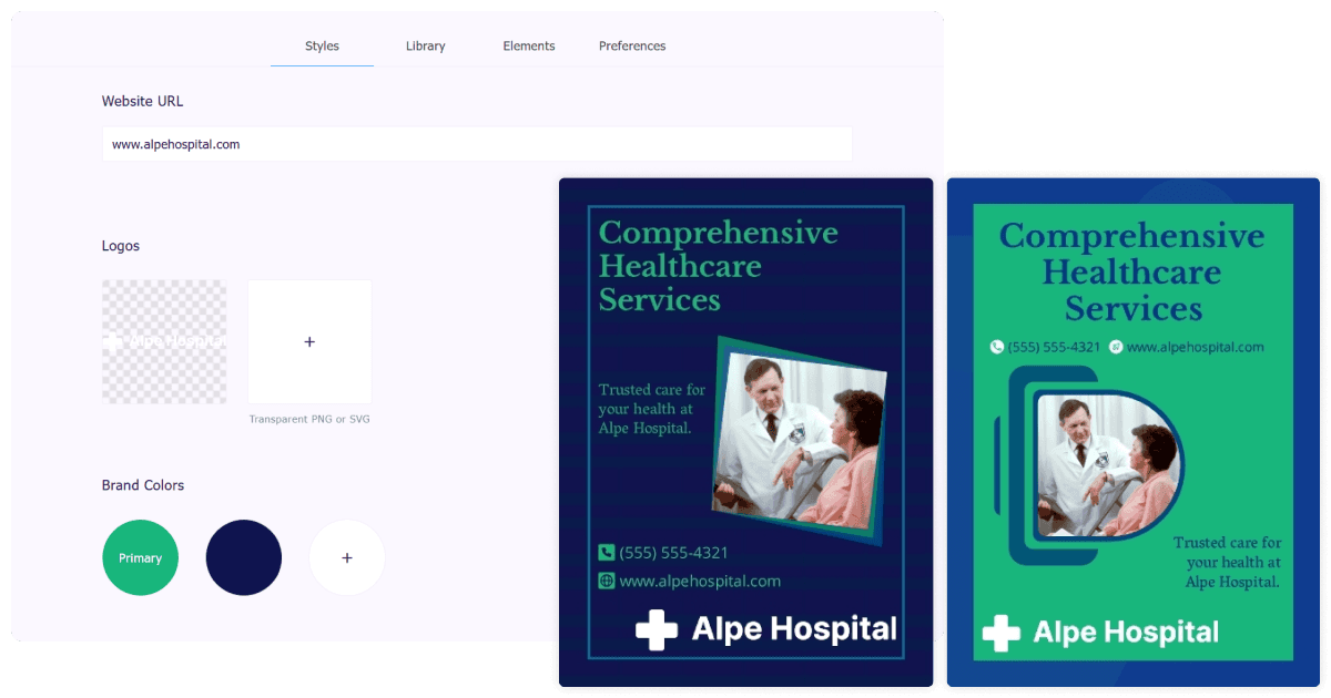 Brand kit example for healthcare banner