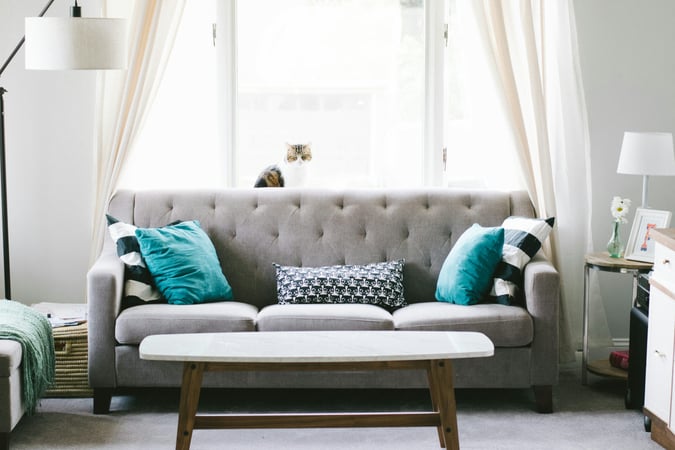 grey sofa