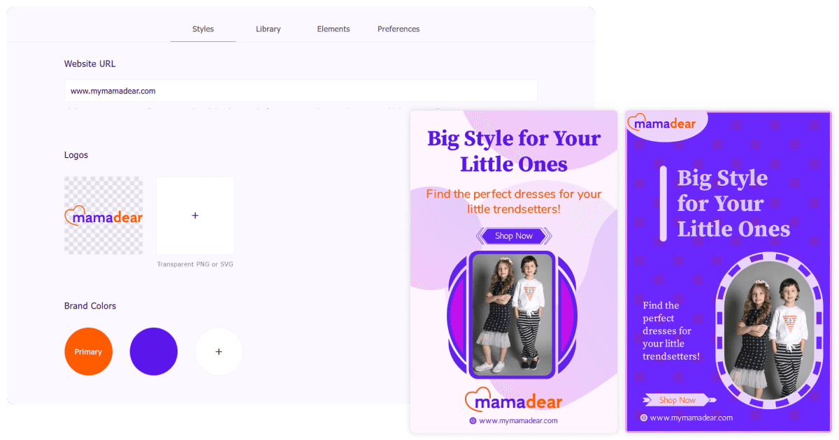 Brand kit example for kids fashion