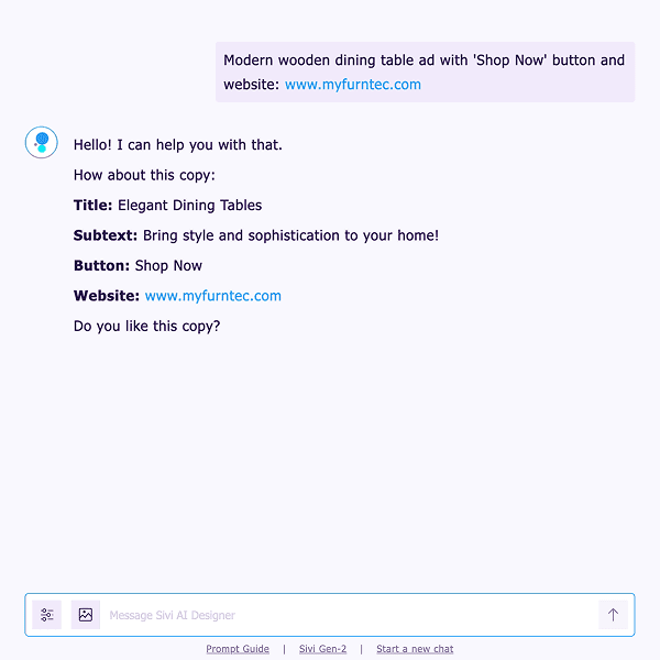 Generate copy instantly with AI copywriter