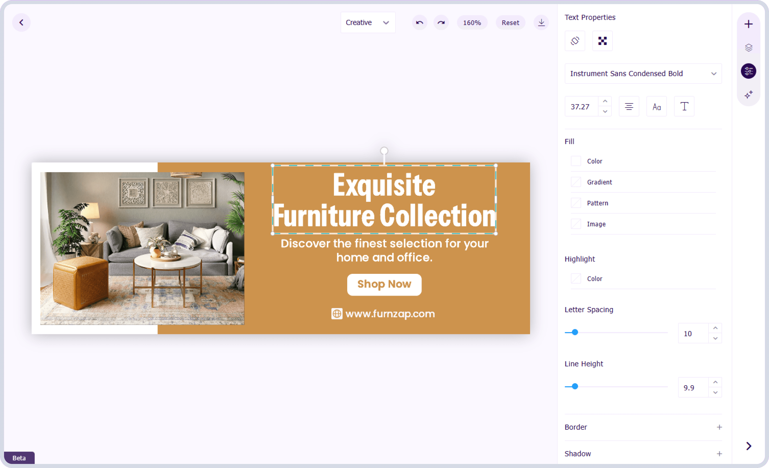 Customize the generated designs