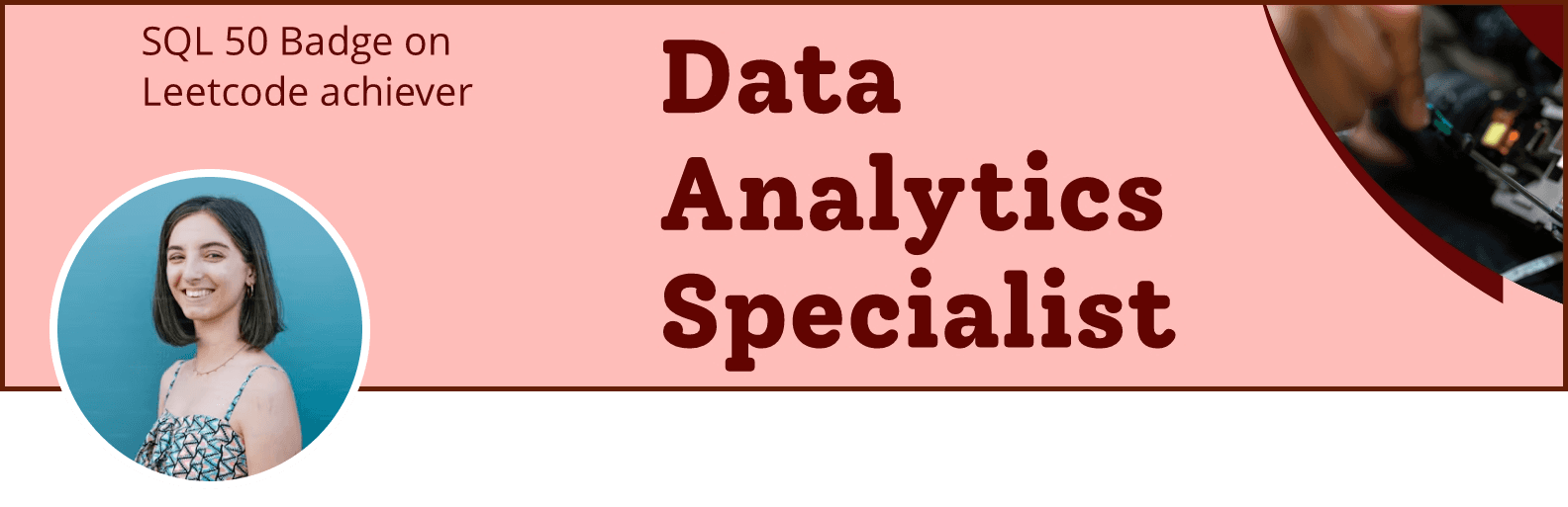LinkedIn profile banner for data analytics specialist - generatedWithSivi