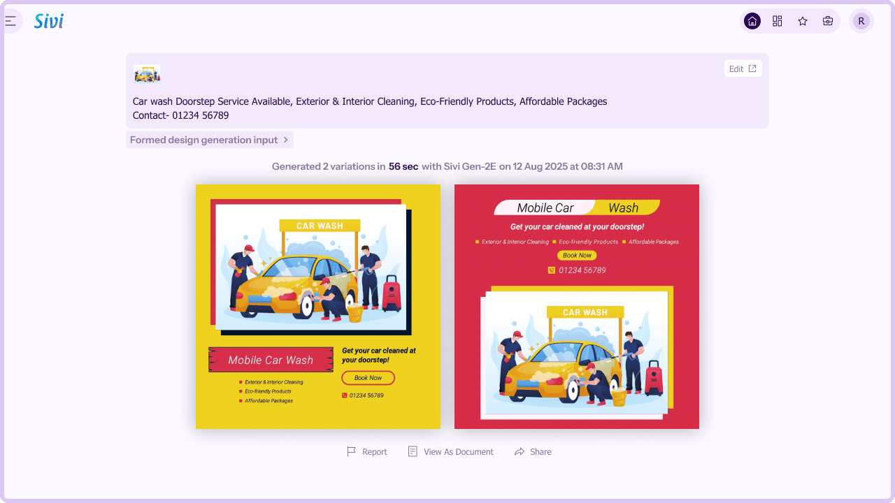 Generate car wash banner