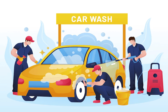 Car wash clipart