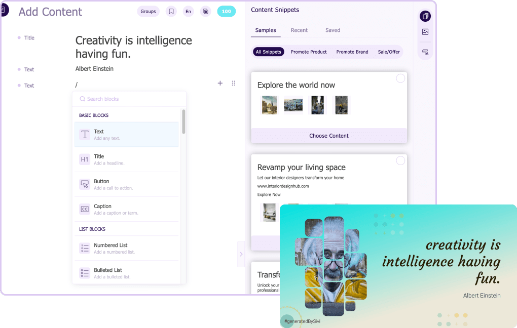Sivi Content Engineering: Write your copy