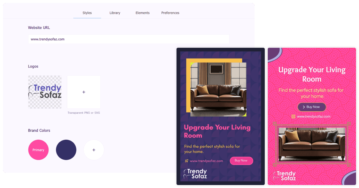 Brand kit example for furniture store