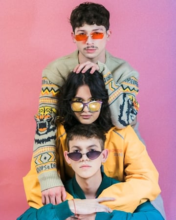 3 models in fashion clothing