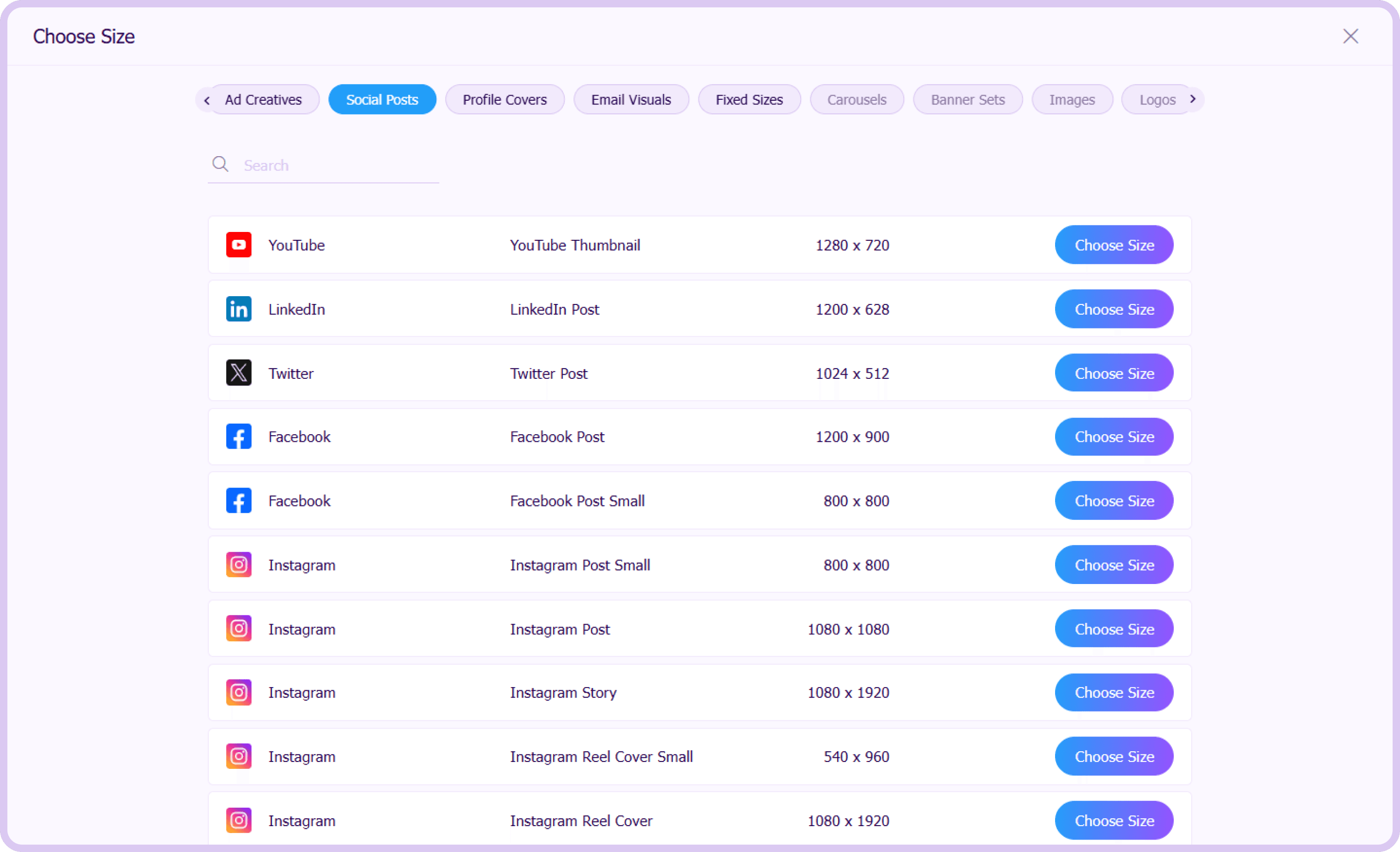 Generate designs in any dimension