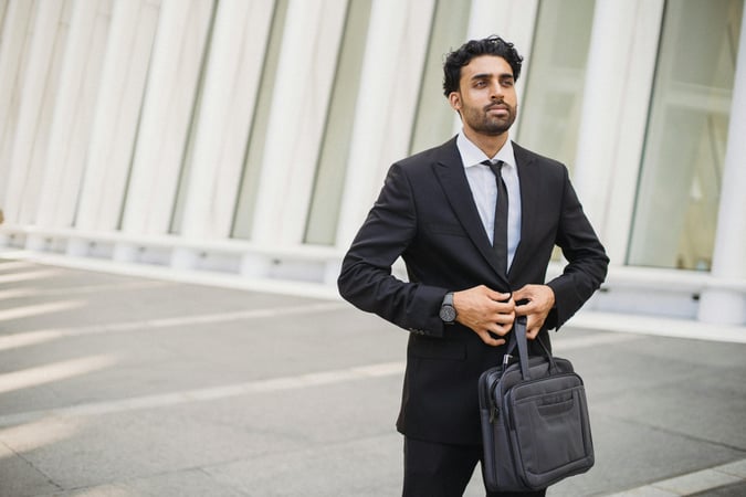 Professional in black coat