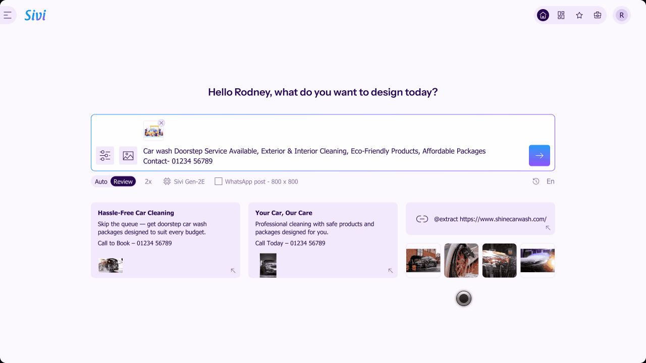 How to generate car wash banner with AI?