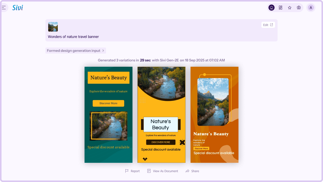 Generate travel banner