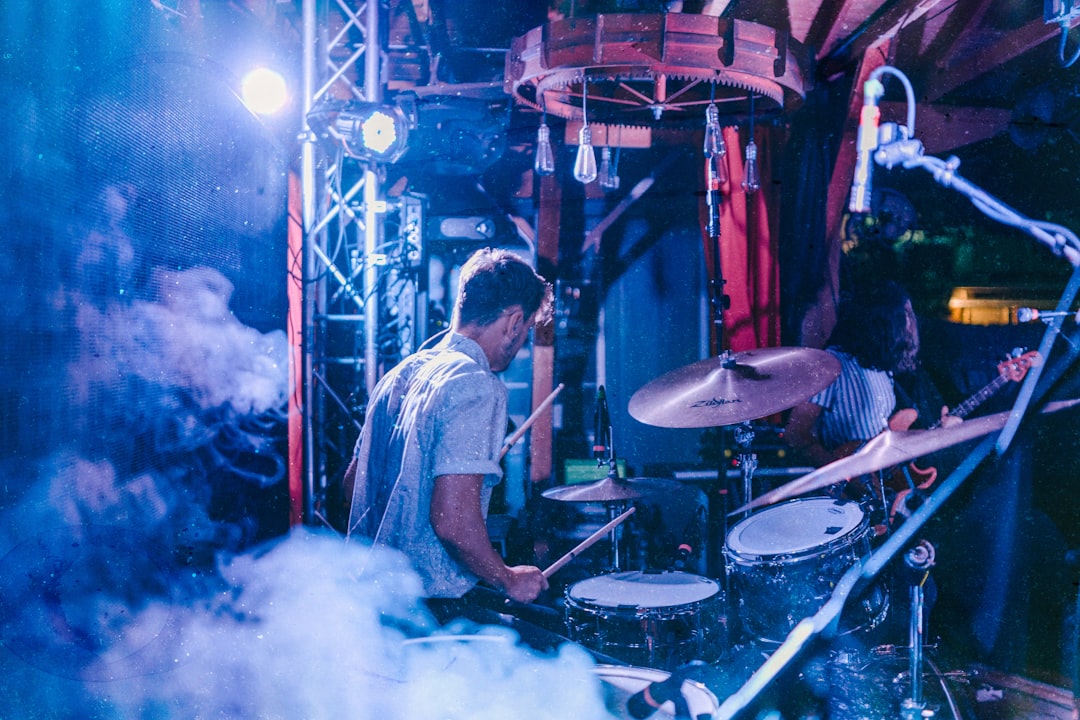 man drumming
