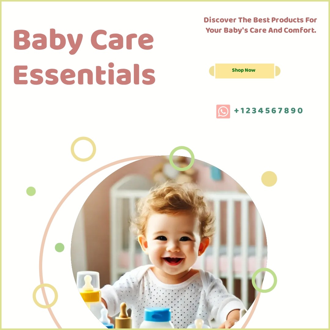 Baby care products half-page ad generated by Sivi