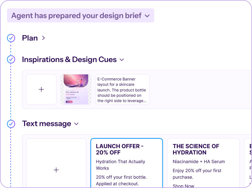 Image / GIF - agent has proposed your brief (plan, inspiration, tone)