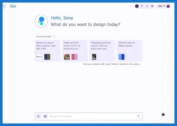 Sivi: Chat to designs