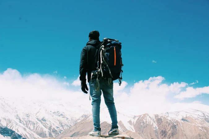 Man on peak